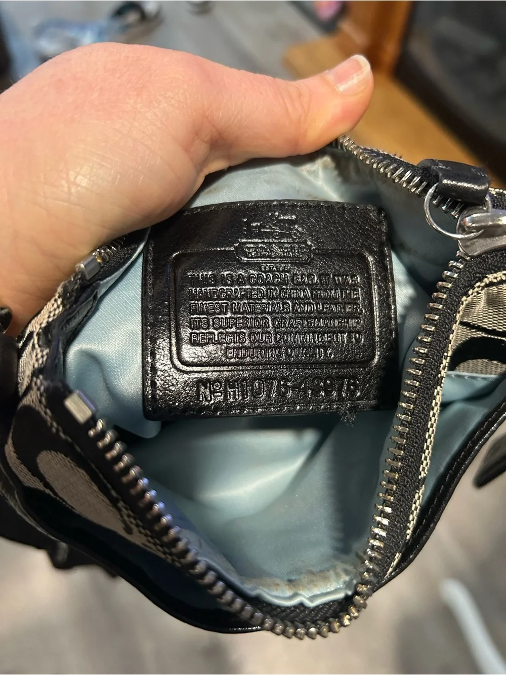 Coach Black and Cream Signature Canvas Crossbody